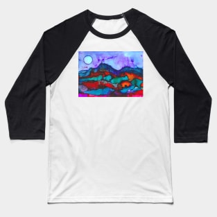 Night in the mountains alcohol ink painting Baseball T-Shirt